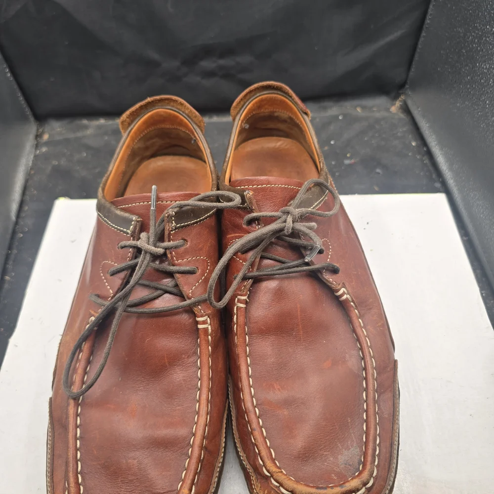 Cole Haan Rich Brown Leather Boat Shoes‎
